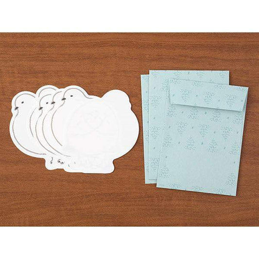 Midori Letter Set Die-Cut Animal — Grouse Pattern — detail view