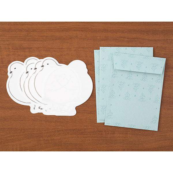 Midori Letter Set Die-Cut Animal — Grouse Pattern — detail view