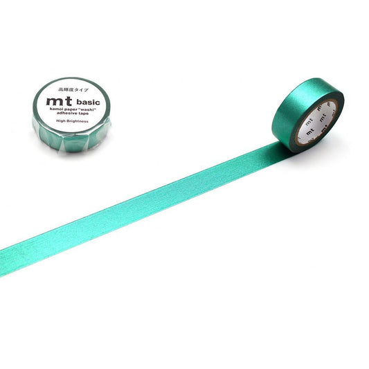 mt Basic Washi Tape — Bright Green 7m — roll front