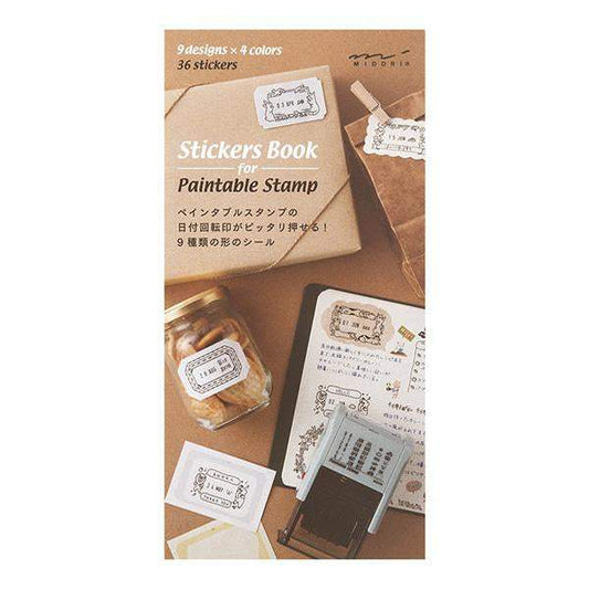 Midori Stickers Book for Paintable Stamp — Natural Colors — sheet front