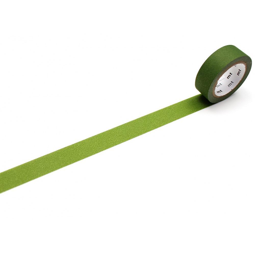 mt Basic Washi Tape — Matte Olive Green 7m — pattern detail
