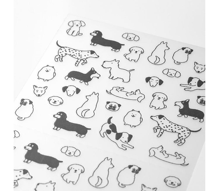 Midori Notebook Sticker — Talking Dogs — with packaging