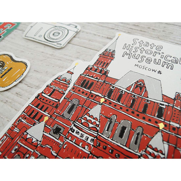 Suatelier Travel Luggage Sticker Pack — Some Place — flat lay
