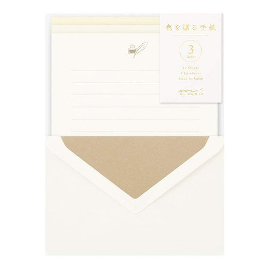 Midori Letter Set Gift Color — White — front view