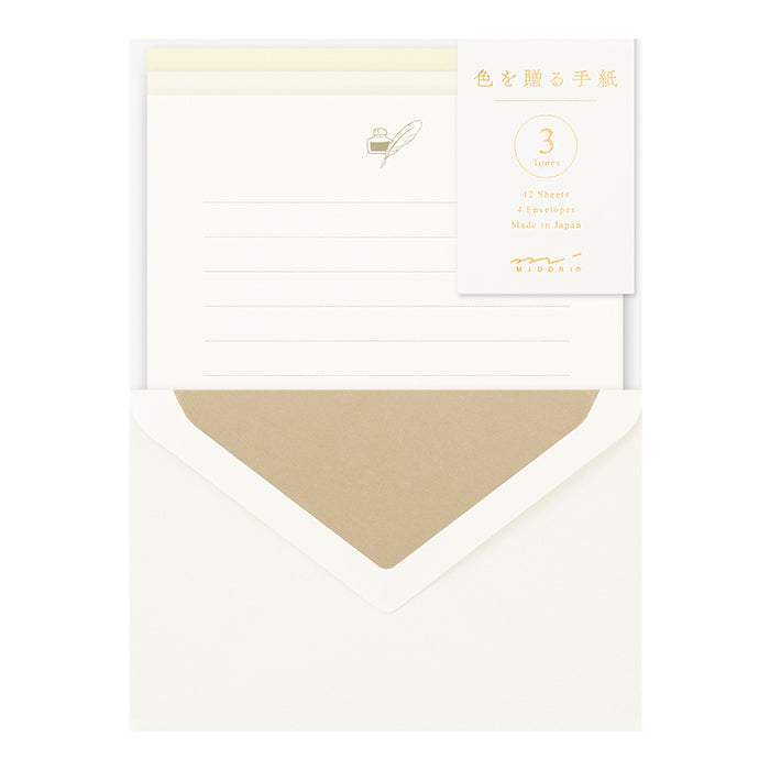 Midori Letter Set Gift Color — White — front view