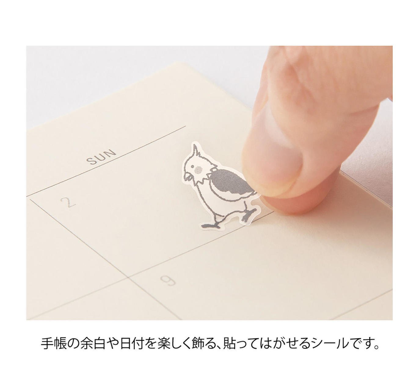 Midori Notebook Sticker — Talking Birds — with packaging