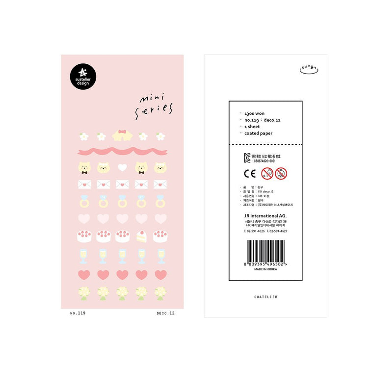Suatelier Sticker Mini Series Deco.12 — Wedding — sheet front