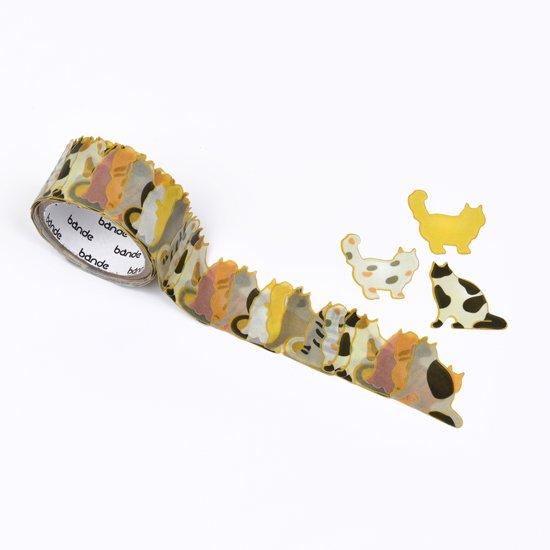 Bande Washi Roll Sticker Cat Shaped Cookie — sheet front