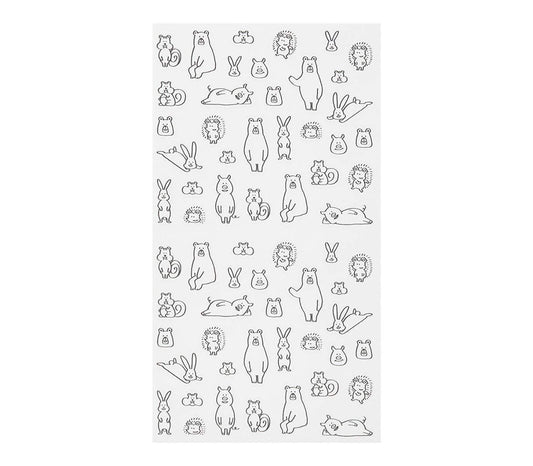 Midori Notebook Sticker — Talking Forest Animals — sticker detail