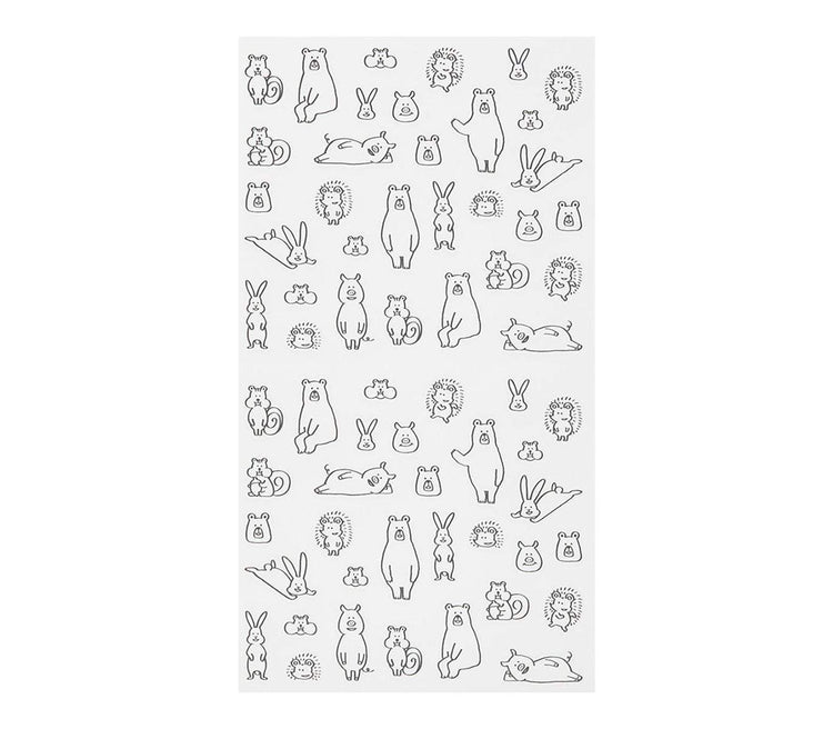 Midori Notebook Sticker — Talking Forest Animals — sticker detail