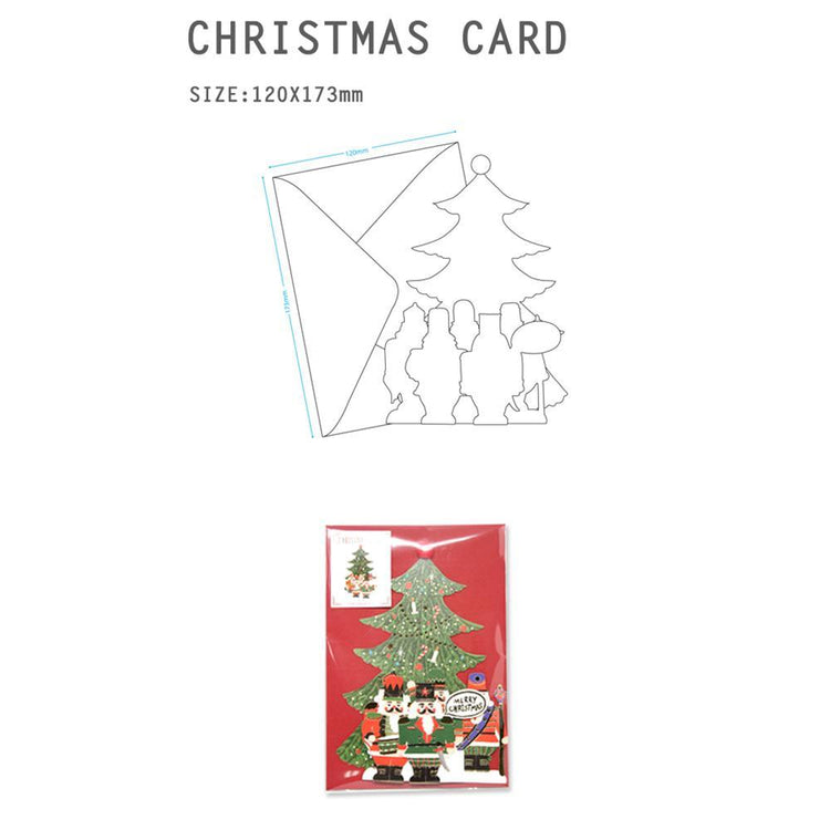 D'Won 3D Pop Up Christmas Card — Toy Soldier Choir — card open showing design