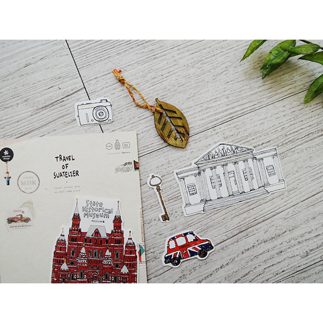 Suatelier Travel Luggage Sticker Pack — Some Where — flat lay