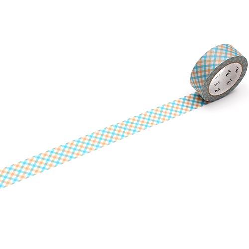 mt Deco Washi Tape — Overlapping Orange Checkered — roll front