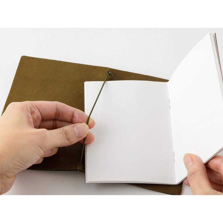 Traveler's Notebook Starter Kit (Passport Size) — Olive — size reference