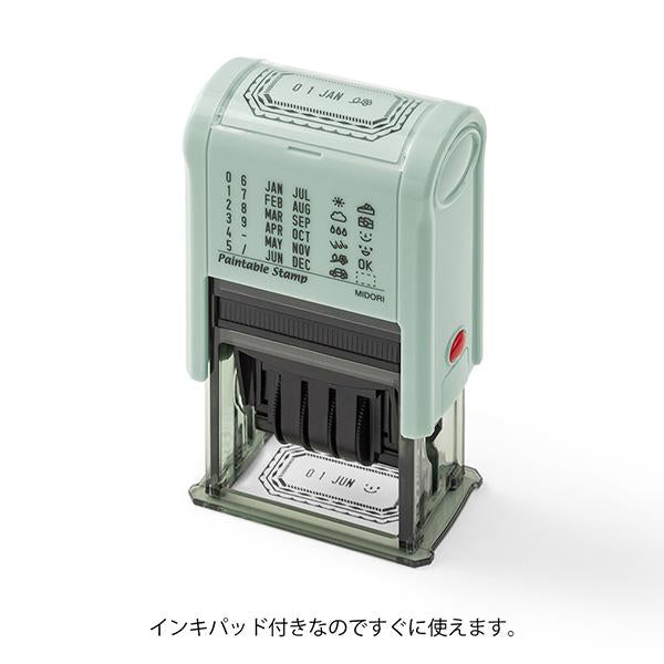 Midori Paintable Rotating Date Stamp — Frame — stamped impression