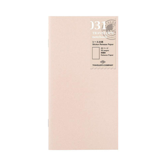 Traveler's Notebook Refill — Sticker Release Paper — front view