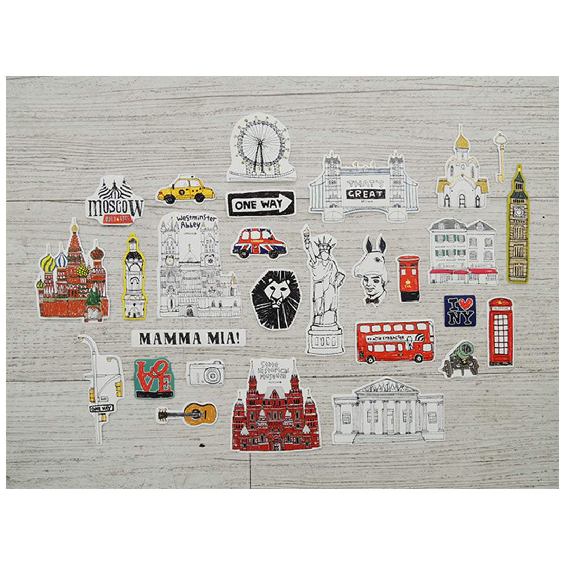 Suatelier Travel Luggage Sticker Pack — Some Place — sheet front