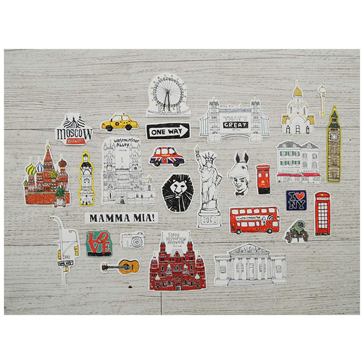 Suatelier Travel Luggage Sticker Pack — Some Place — sheet front