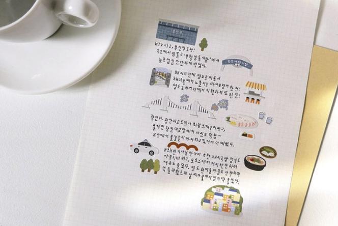 Suatelier Sticker — Travel In Busan — flat lay