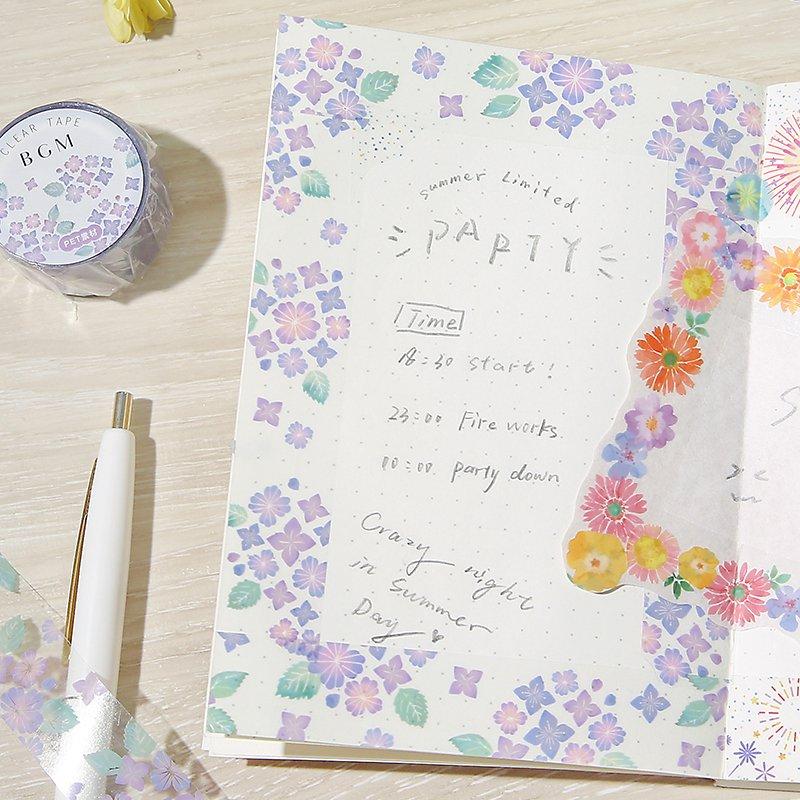BGM Clear Tape — Hydrangea — roll side view