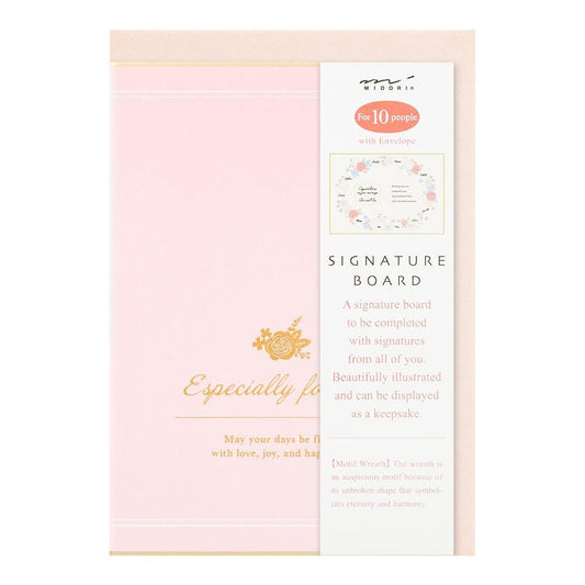 Midori Folded Signature Board <B6> — Wreath — front view