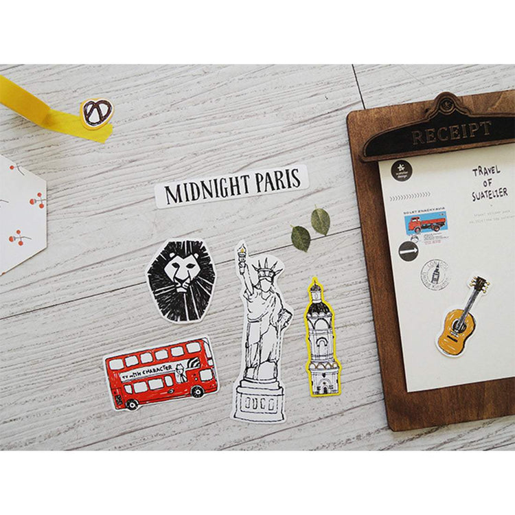 Suatelier Travel Luggage Sticker Pack — Some Place — close-up