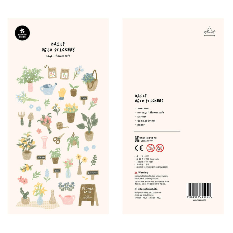 Suatelier Sticker — Flower Cafe — sheet front