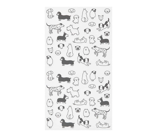 Midori Notebook Sticker — Talking Dogs — sticker detail