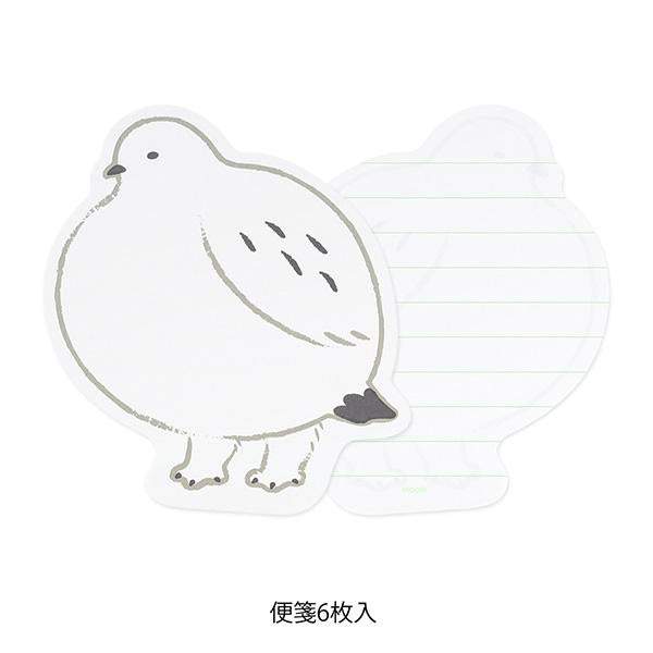 Midori Letter Set Die-Cut Animal — Grouse Pattern — angle view