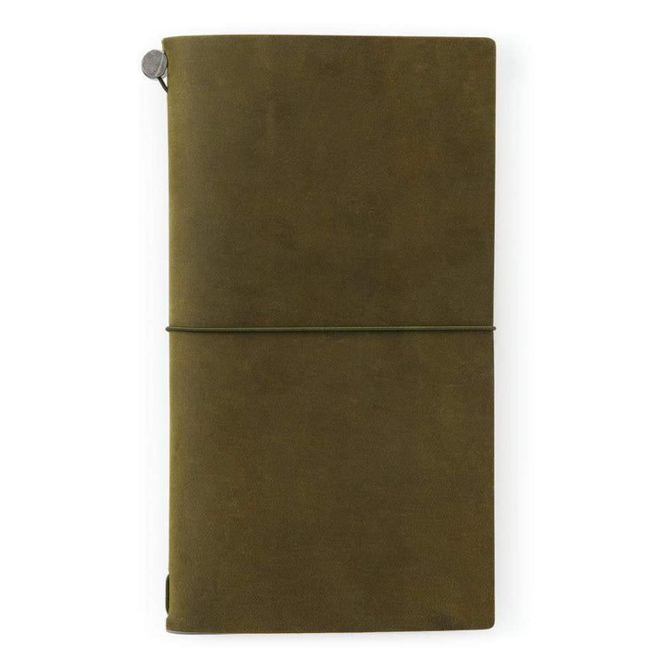 Traveler's Notebook Starter Kit (Regular Size) — Olive — front view