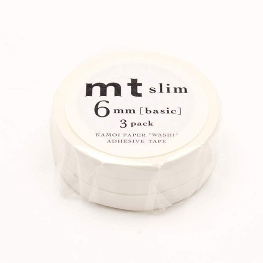 mt Slim 6mm Washi Tape — Set K Matte White (7m) — pattern detail