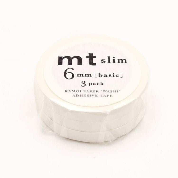 mt Slim 6mm Washi Tape — Set K Matte White (7m) — pattern detail