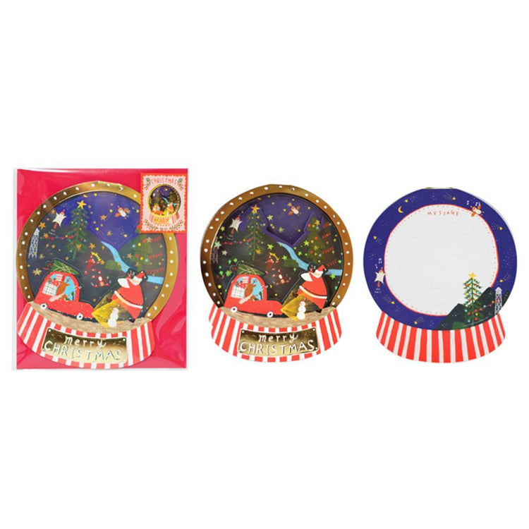 D'Won 3D Pop Up Christmas Card — Christmas Night Ball — card open showing design