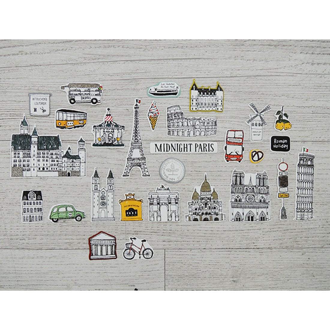 Suatelier Travel Luggage Sticker Pack — Some Where — with packaging