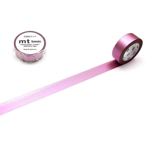 mt Basic Washi Tape — Bright Pink 7m — roll front