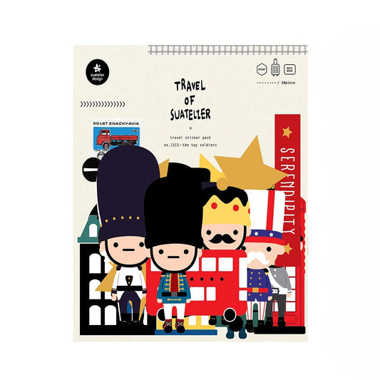 Suatelier Travel Luggage Sticker Pack — Toy Soldiers — sheet front