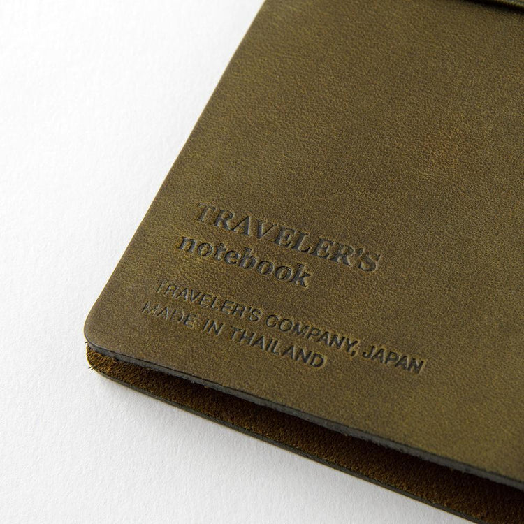 Traveler's Notebook Starter Kit (Passport Size) — Olive — flat lay
