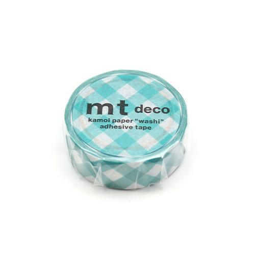 mt Deco Washi Tape — Thick Green Checkered — pattern detail