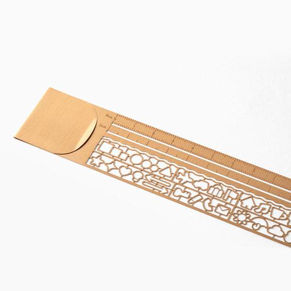 Midori Clip Ruler — Copper — with packaging