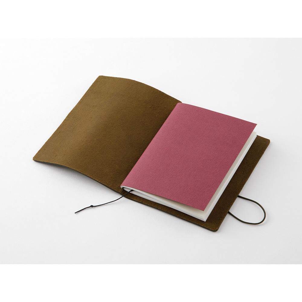 Traveler's Notebook Starter Kit (Passport Size) — Olive — in use