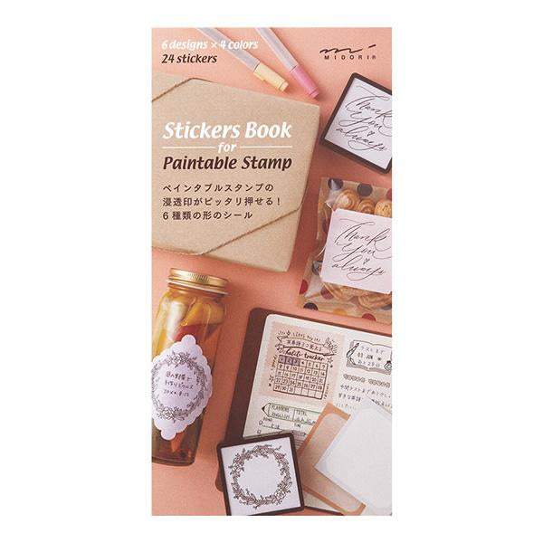 Midori Stickers Book for Pre-Inked Stamp — Warm Colors — sheet front