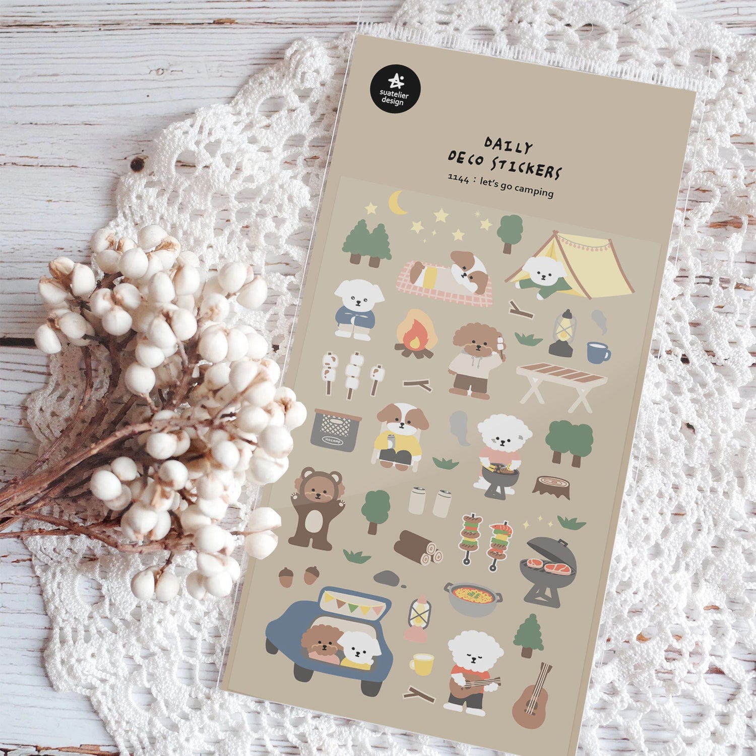 Suatelier Sticker — Let's Go Camping — sticker detail