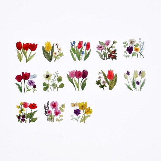 Bande Washi Roll Sticker Tulip — applied in a journal