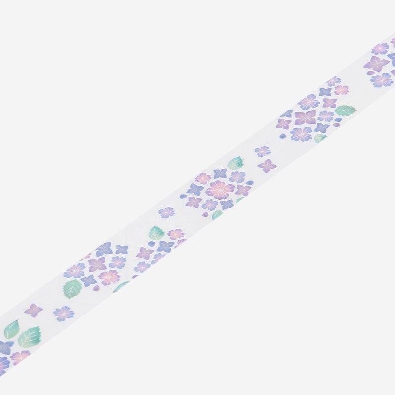 BGM Clear Tape — Hydrangea — rolled out on paper