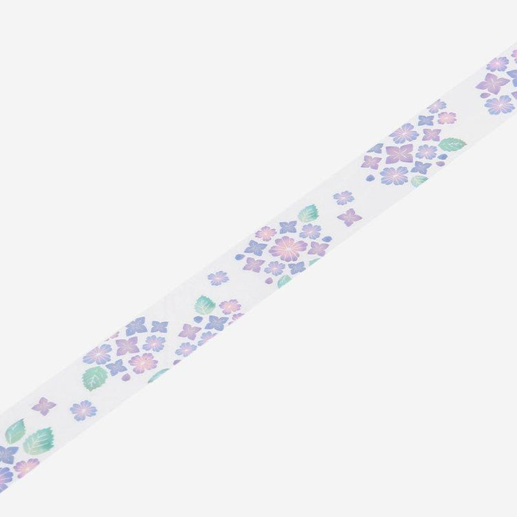 BGM Clear Tape — Hydrangea — rolled out on paper