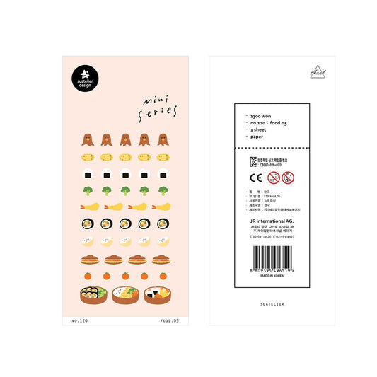 Suatelier Sticker Mini Series Food.05 — Bento — sheet front
