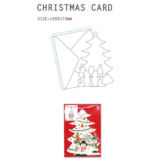 D'Won 3D Pop Up Christmas Card — Snowmen Choir — card open showing design