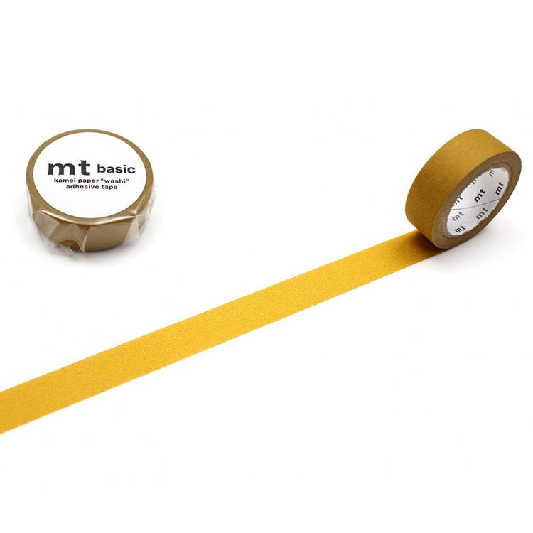 mt Basic Washi Tape — Matte Mustard 7m — roll front