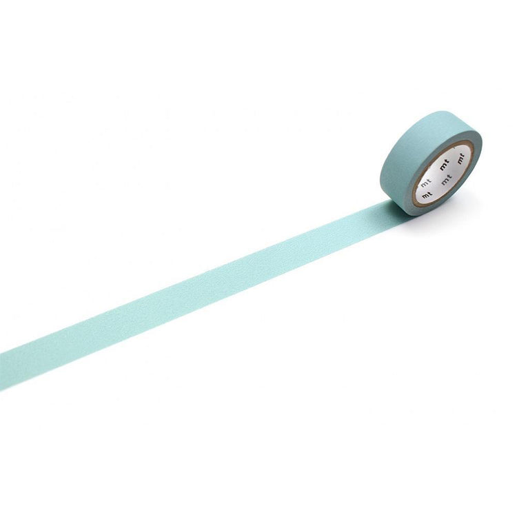 mt Basic Washi Tape — Matte Smoky Mint 7m — roll front