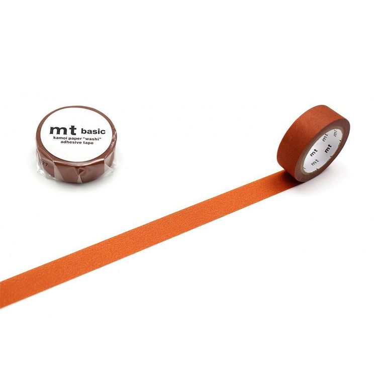 mt Basic Washi Tape — Matte Burnt Orange 7m — roll front